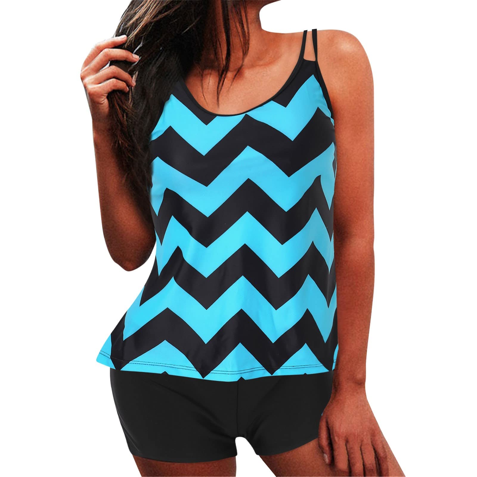 Genérico Mujer Bikinis Reductor Conjuntos de Traje de Baño con Braga de Cintura Alta Bikini Top con Relleno Baño de Playa Bikinis Bandeau Ropa Mujer Verano 2024
