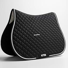 Manta para Salto de Hipismo VTR Preta – Conforto, Absorção de Impacto e Ajuste Anatômico para Cavalo e Cavaleiro