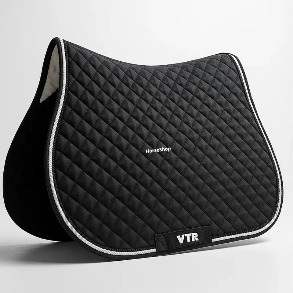 Manta para Salto de Hipismo VTR Preta – Conforto, Absorção de Impacto e Ajuste Anatômico para Cavalo e Cavaleiro