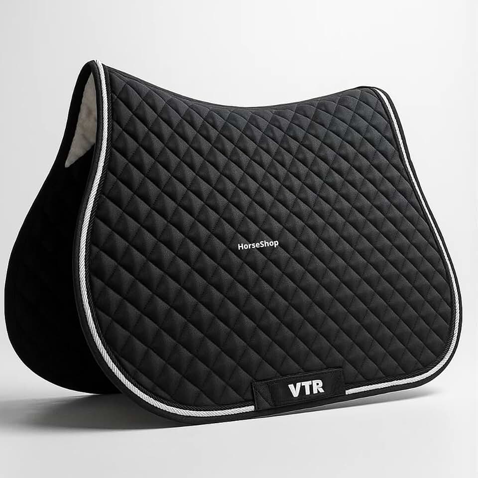 Manta para Salto de Hipismo VTR Preta – Conforto, Absorção de Impacto e Ajuste Anatômico para Cavalo e Cavaleiro