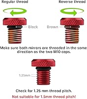 Vista 5 de 3 piezas de tapones para agujeros de espejo de motocicleta M10x1.25, tornillos universales de aluminio espacial para espejo retrovisor