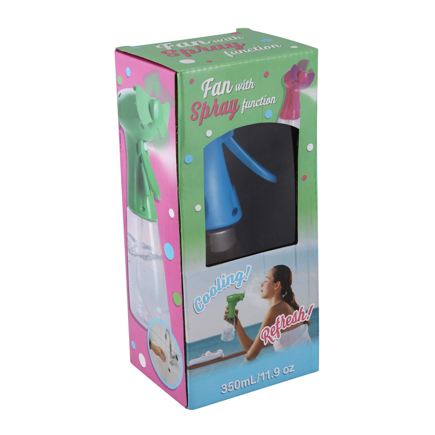 Ventilator mit Wassersprühnebel-Ventilator – Nebelventilator mit Nebel als batteriebetriebener Ventilator Wasserflasche Sprüher (300 ml)