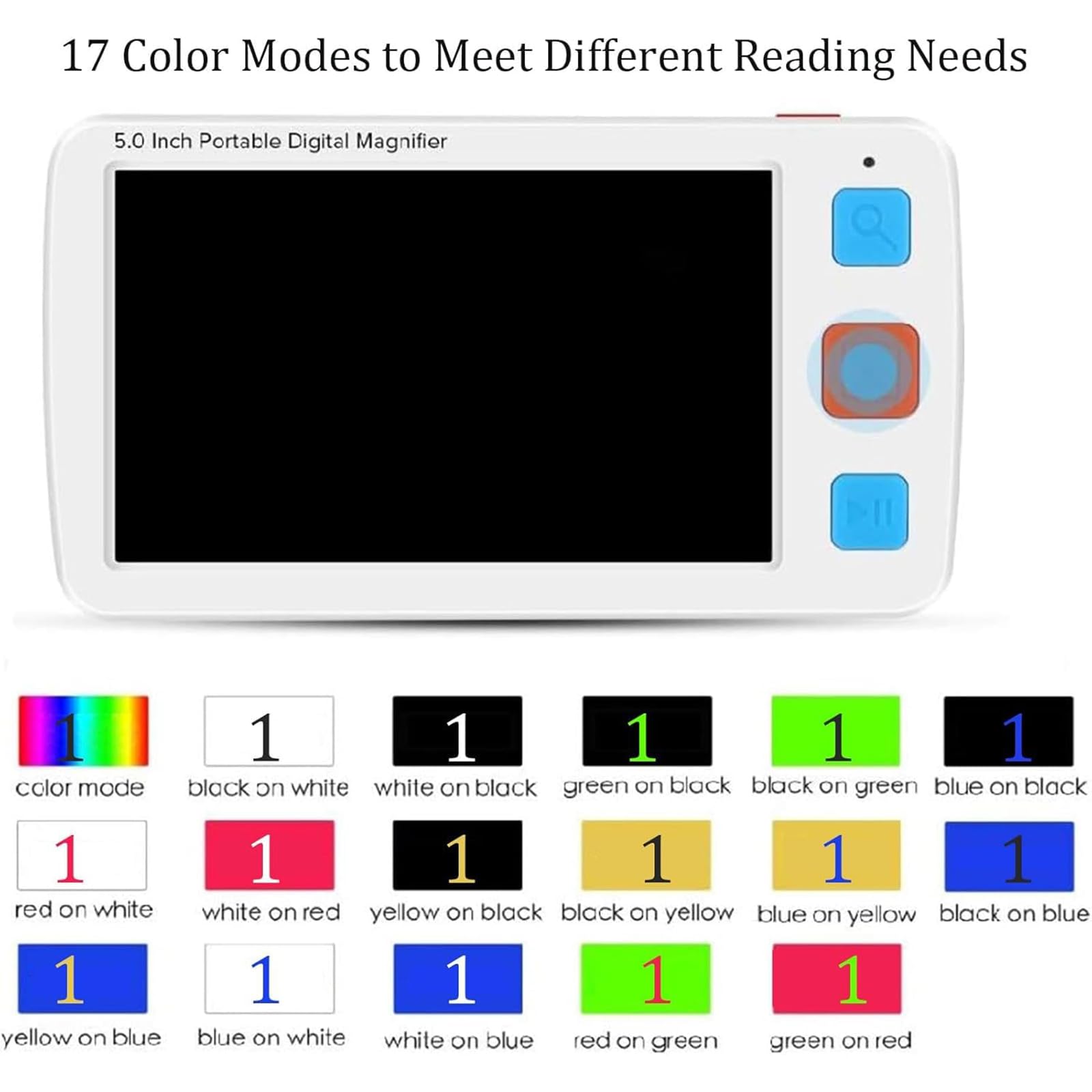 Ayuda de lectura electrónica con pantalla LCD y zoom ajustable para usuarios con discapacidad visual y baja visión