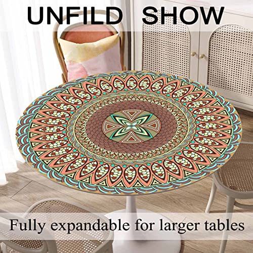 Yibeas Mandala Boho Style Round Tablecloth 60 Inch Table Cloth Hippie Jewelery Ornament Vintage Pattern Tablecloths For Round Tables Small Round Tablecloth Table Cover For Outdoor #TOP5