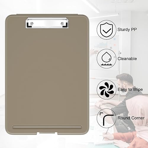 Miniatura 5 de Hongri Portapapeles con almacenamiento, 8.5 x 11 pulgadas, clip de enfermería, plegable para enfermeras, abogados, estudiantes, aula, oficina,