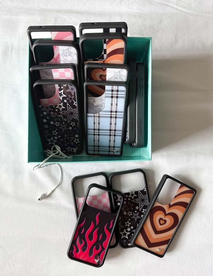 Image of Wildflower Cases - Compatible with iPhone 16 | Protective Black Bumper, 6.5ft Drop Test Certified, Women Owned Small Business | Flames Black and Red
