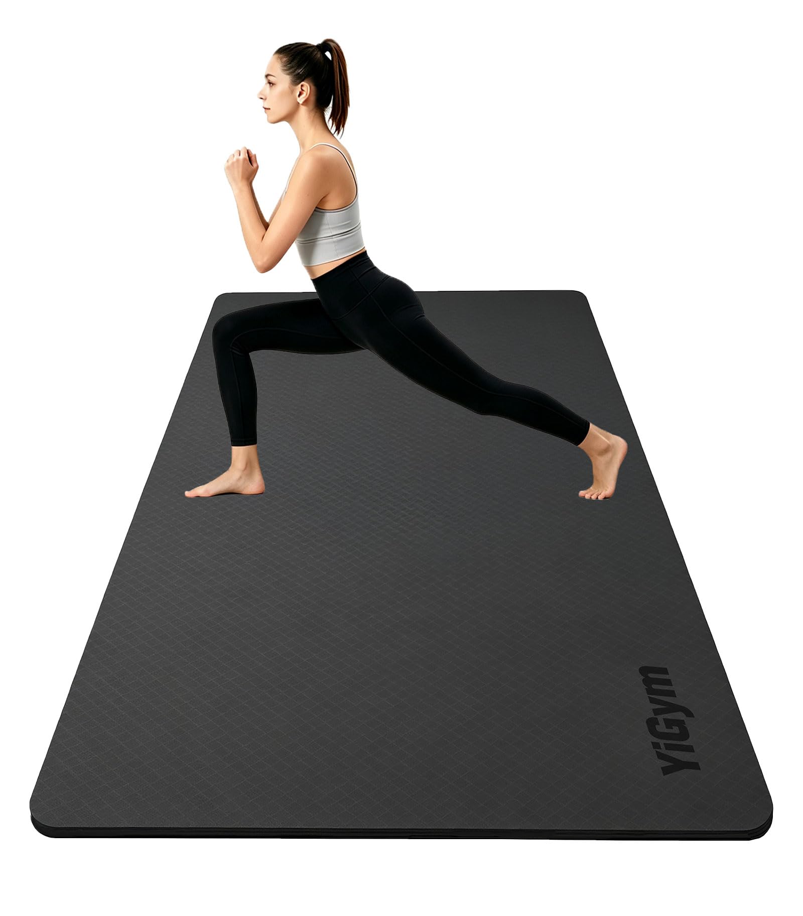 Yogamatte Rutschfest 195×90cm TPE Gymnastikmatte 10mm Dicke | Fitnessmatte XL, mit Tragegurt + Tasche, für Pilates Yoga Workout