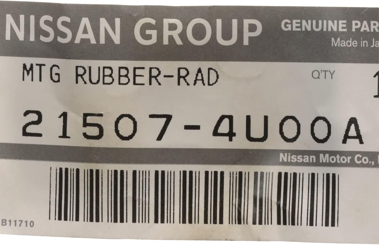 2008-2013 Nissan Rogue Lower Radiator Rubber Mounting Bushing OEM NEW 21507-4U00A