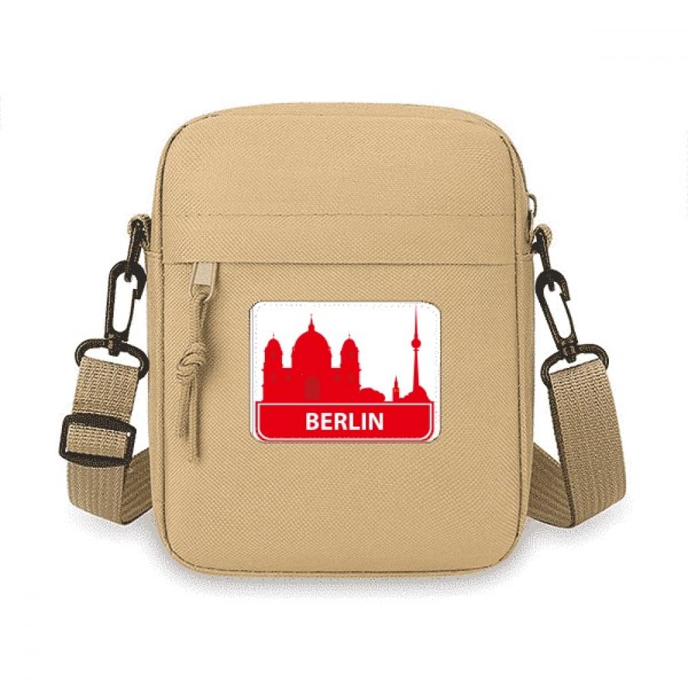 Petit sac à bandoulière motif monument Berlin rouge pour smartphone - 5