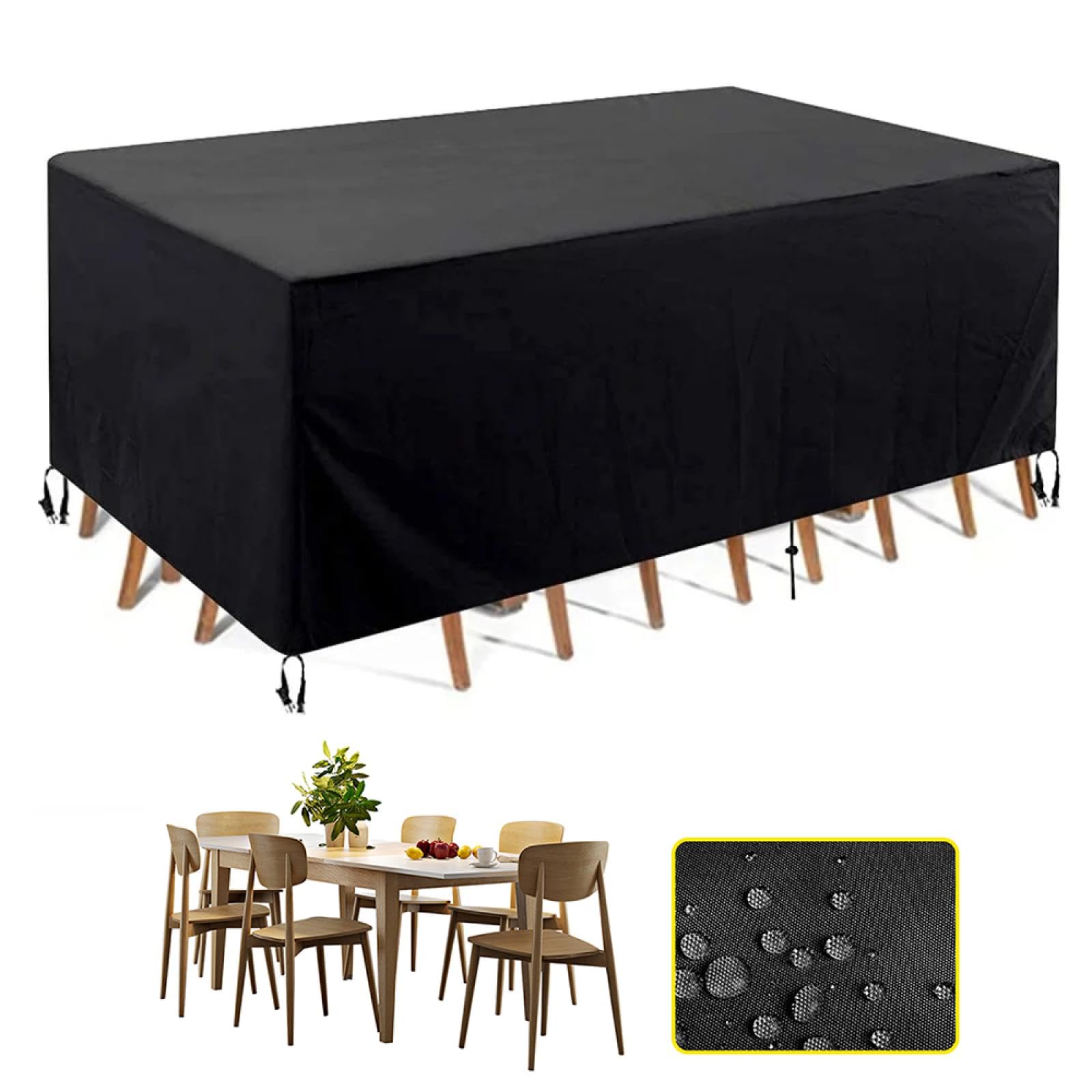 Housse de jardin 420D imperméable 330x160x80 cm pour salon de jardin en rotin