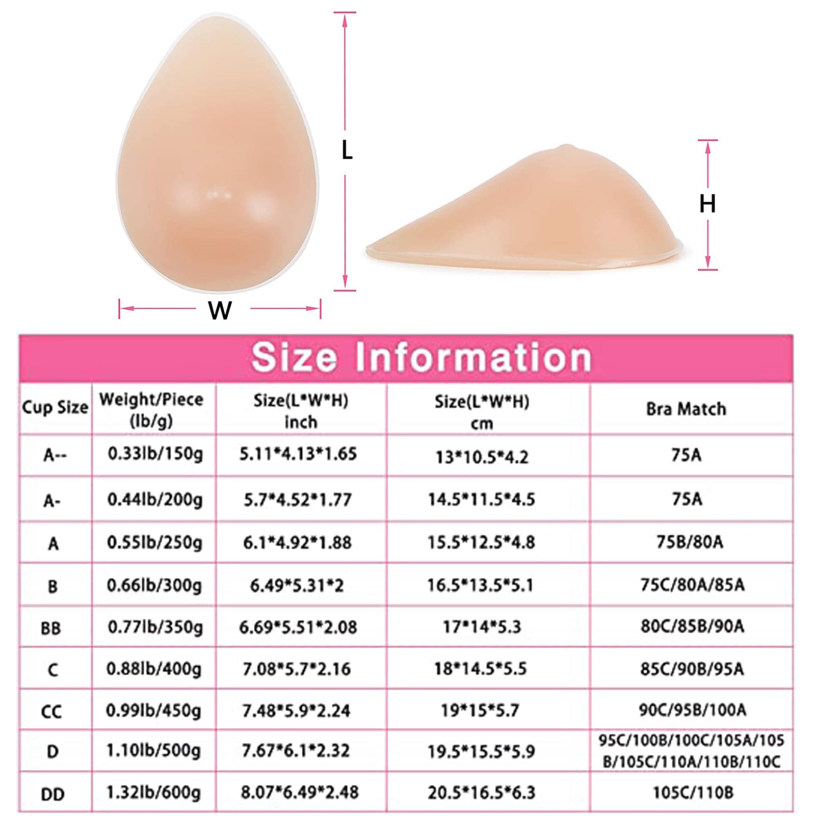 Protesi Mammarie In Silicone Autoadesive, For Mastectomia Realistiche E Cuscinetti Morbidi For L'ingrandimento Del Seno For Cosplay Transgender