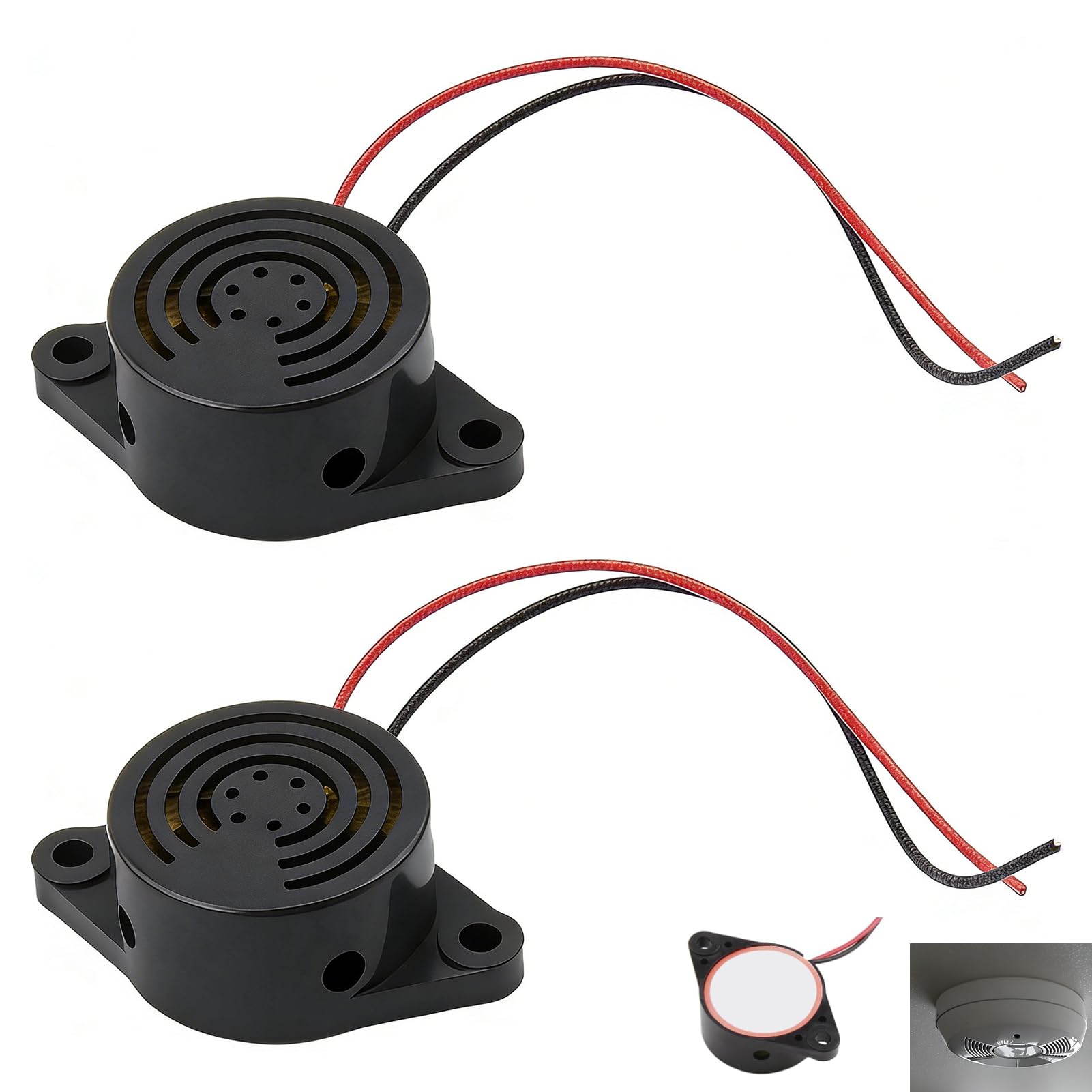2 pezzi cicalini piezo elettronica 12 V, cicalino sonoro continuo DC 3-24 V, segnalatore acustico 100 dB impermeabile ad alta intensità, allarme di sicurezza per auto moto sistema industriale esterno