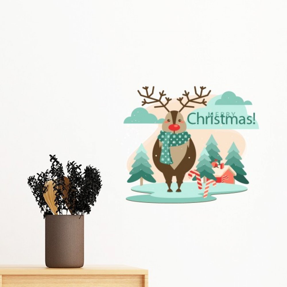 Papier peint Noel amovible 35cm pour redecorer sans abimer les murs de chambre