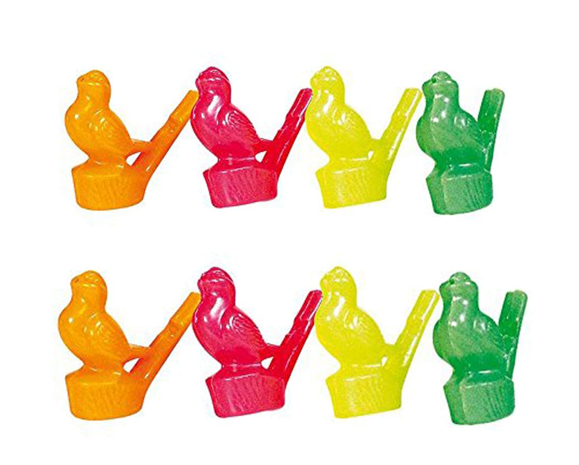 Lot De 6 Sifflets à Oiseaux En Plastique - Pipes à Eau Colorées Imitation Chant D’Oiseaux