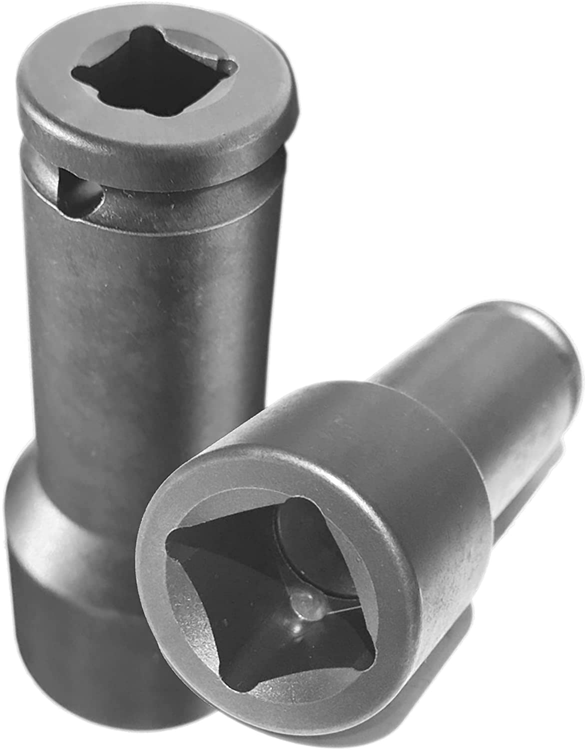 Kraft Schlagschrauber Nuss 1/2" Zoll, 17 und 22 mm, Stecknuss mit 4-Kant Abtriebsprofil, lange Vierkant Steckschlüssel für Schacht-, Gulli-, Kanal deckel, uvm.