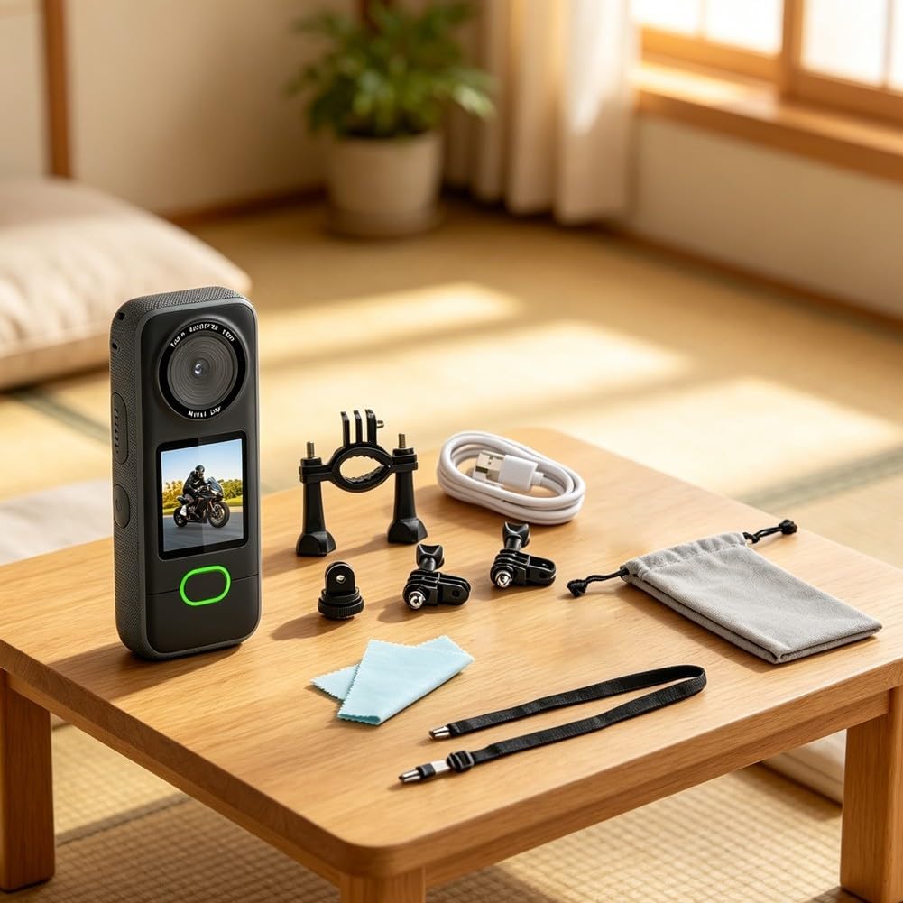 4K Dual Lens Action Camera, Touchscreen, Controllo App | Sensore Sony da 20 MP, touchscreen IPS da 1,4", anteprima in tempo reale dell'app, corpo in ABS, ideale per ciclismo e