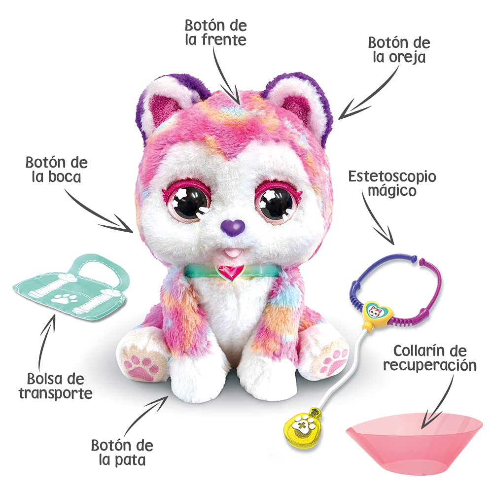 VTech - Husky Visita al Veterinario, Peluche Interactivo, Juguete para niños +3 años, más de 100 Combinaciones de Sonidos y Movimientos, versión ESP (3480-529722)