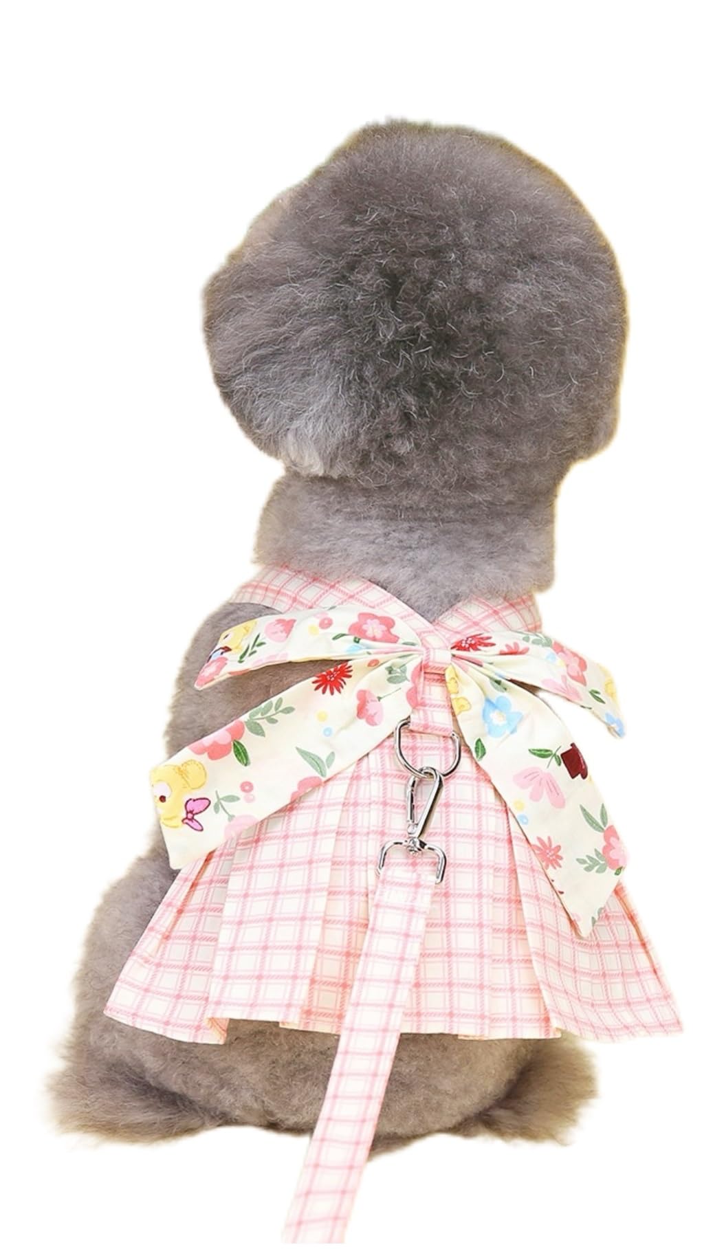 Cute Pet Bowknot Skirt Princess Dress with Leash Ring Dress for Small Medium Dog (Pink, S) - Small