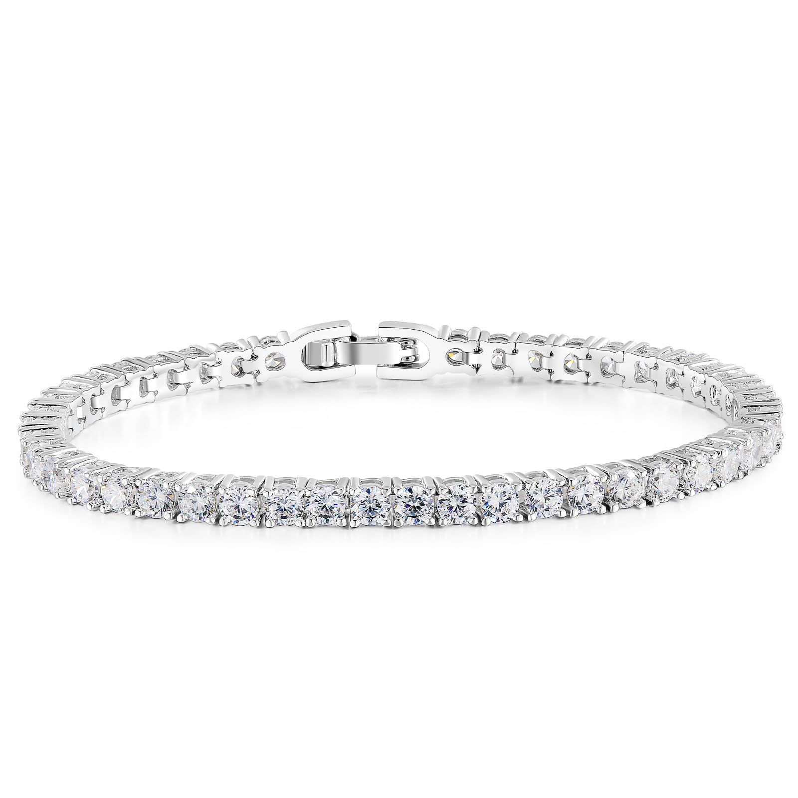 3MM Cubic Zirconia Tennis Bracelet for Women and Men, Classic Tennis Bracelet Small Wrist Size 6-7.5 inches