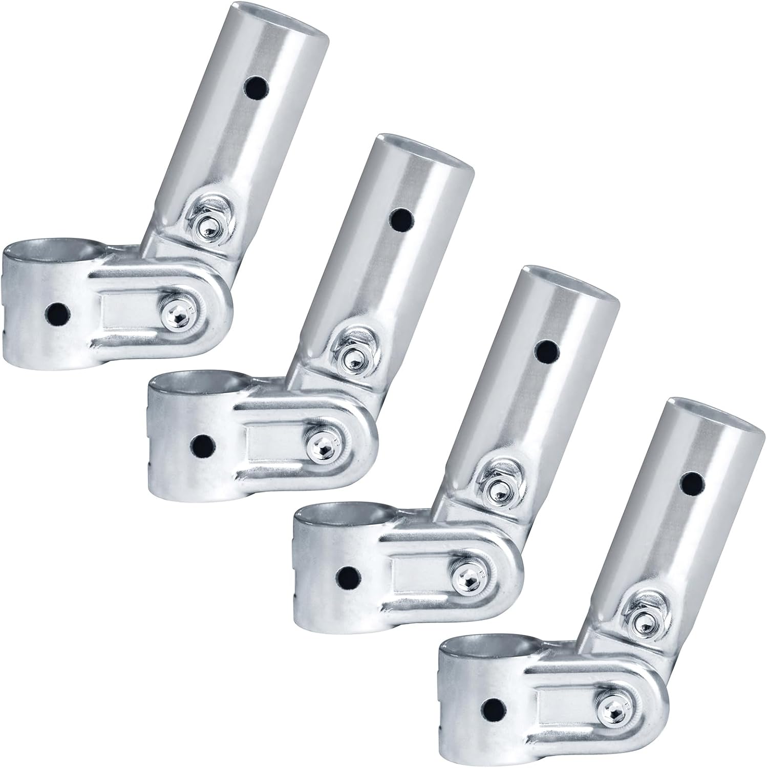4 Sets Adjustable Angle Pipe Clamp Connectors, Fits 1" EMT, Structural Pipe Fittings, 3/32" Thick Steel