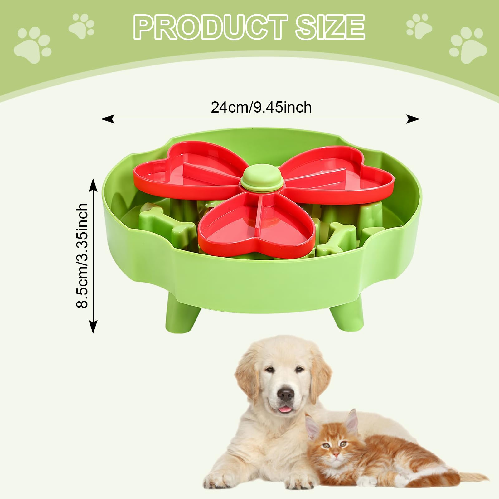 Slow-Eating Dog Bowl, Anti-Choking, Healthy Eating To Promote Digestion, Fun Slow-Eating Bowl, Christmas Green Color - Image 2