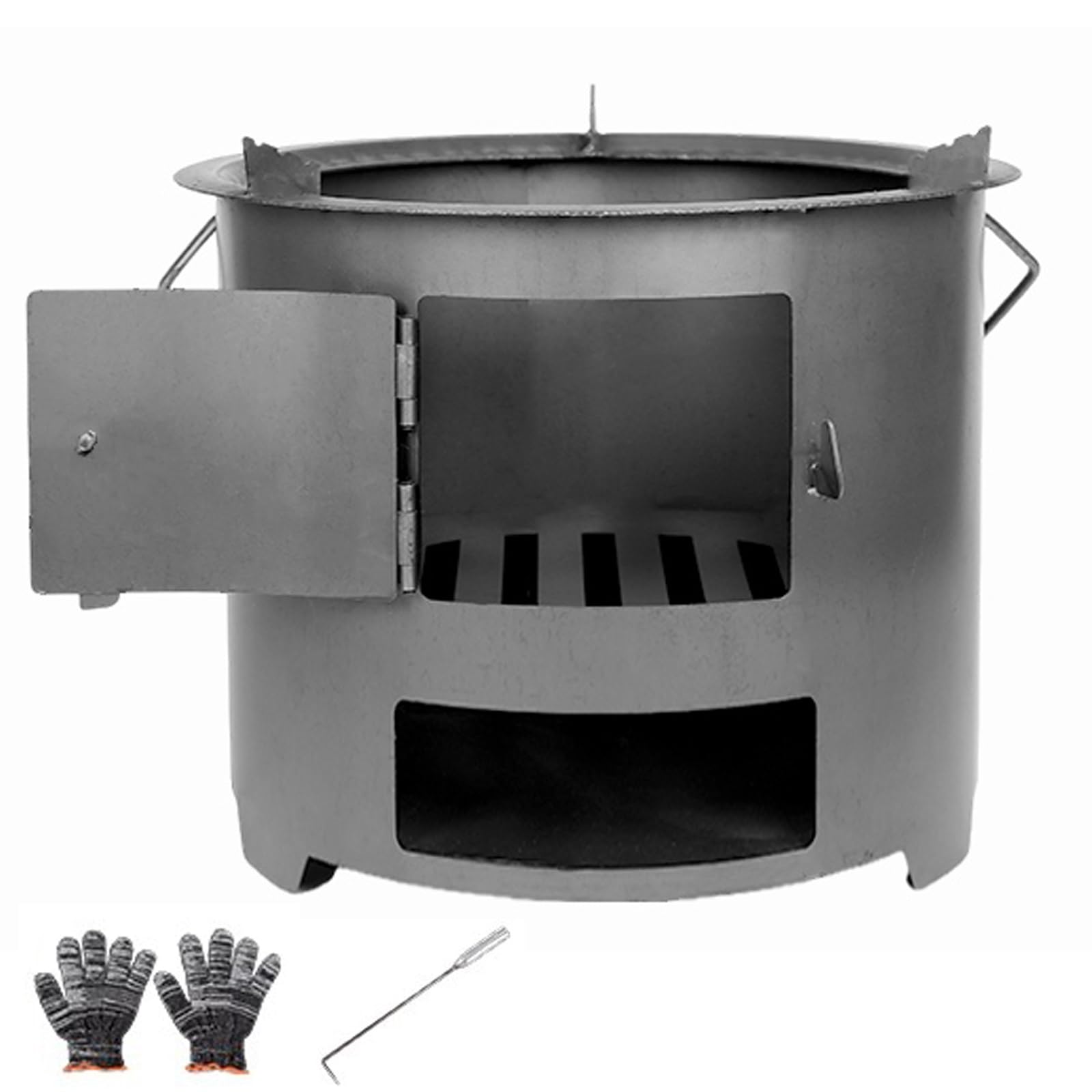 Stufa a Legna Portatile, Stufe a Legna da Campeggio per Cucinare, Barbecue e Riscaldamento, Design in Acciaio Resistente per Campeggio, Escursionismo e Uso di Emergenza(27cm/10in)