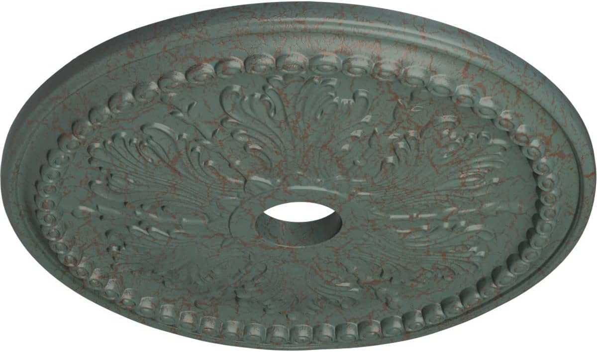 27 1/2"OD x 4"ID x 1 1/2"P Winsor Ceiling Medallion (Fits Canopies up to 4"), Hand-Painted Cloud Burst Crackle