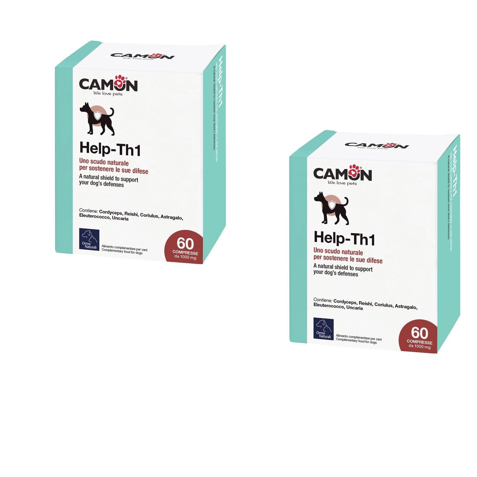 ULISSE Multipack Camon Help TH1 compresse. Sostenio al Sistema Immunitario del Cane e del Gatto. Offerta 2 Confezioni da 60 Compresse Cad.