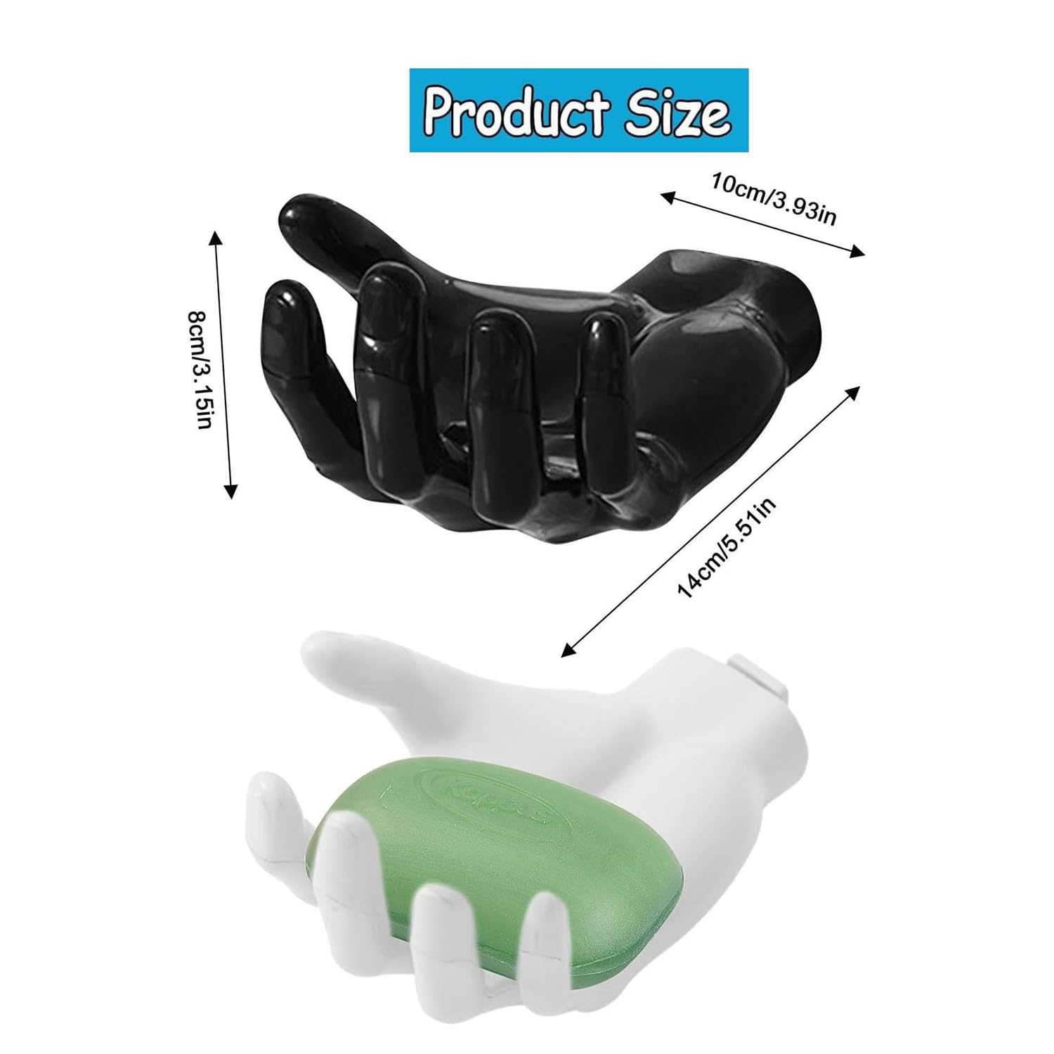 2 Supporti da Parete a Forma di Mano - Gancio Autoadesivo Senza Fori - Per Palloni da Calcio, Sapone,Basket e Pallavolo - Attacco Murale Forte per Riquadro Sportivo