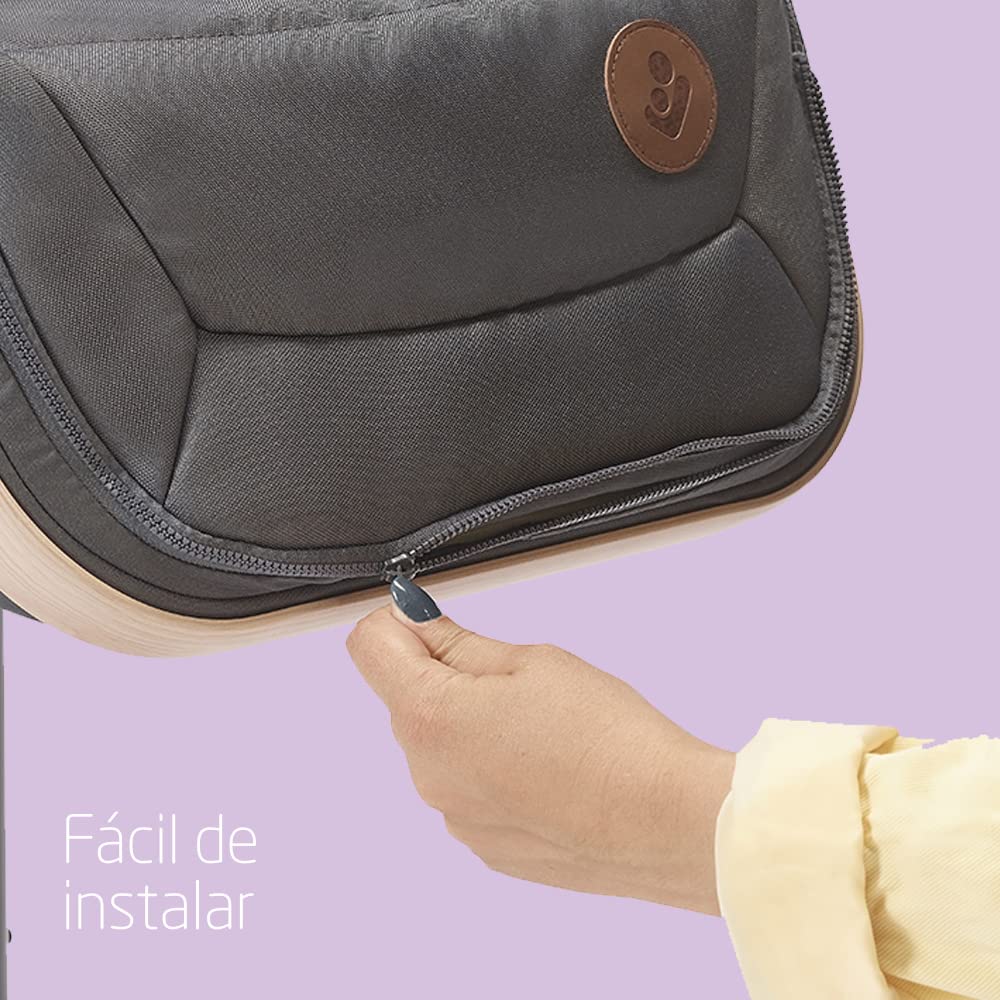 Maxi-Cosi Alba Kit de comida para bebé, bandeja y funda para trona, tejidos 100% reciclados, 6 meses - 3 años (15 kg), Beyond Graphite