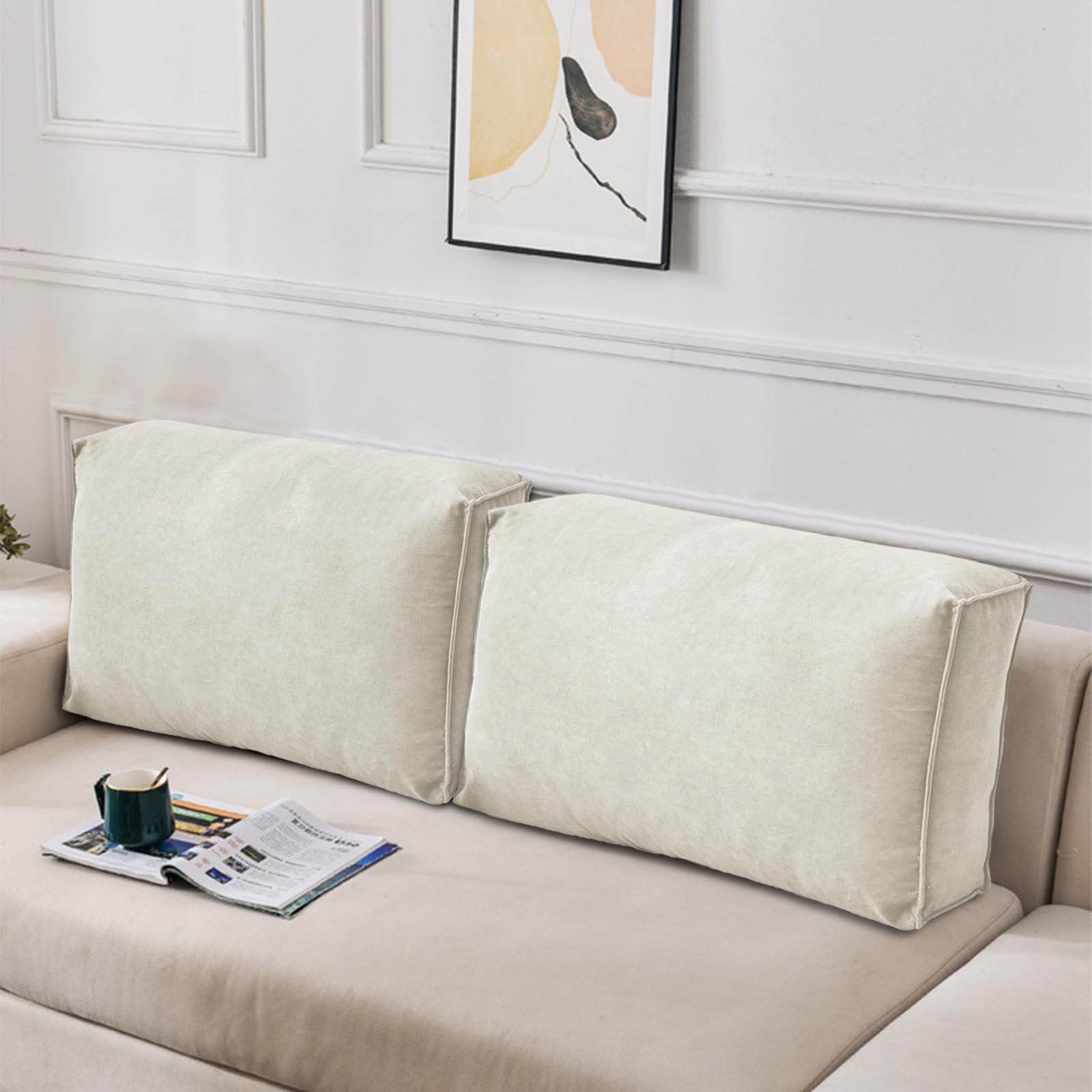 XANAYXWJ Comodo Cuscino per Schienale a Cuneo per Letto Cuscino da Lettura Rimovibile 60x45x12 cm Supporto Lombare per Divano Cuscino per Schienale Versatile per Il Relax e Il Sonno.