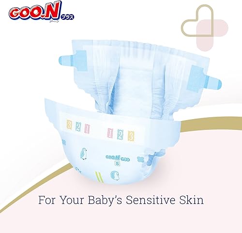 Miniatura 2 de Plus+ Pañales talla L (hasta 31 libras), unisex, 54 unidades, correas de cinta japonesa, piel sensible, fabricado en Japón