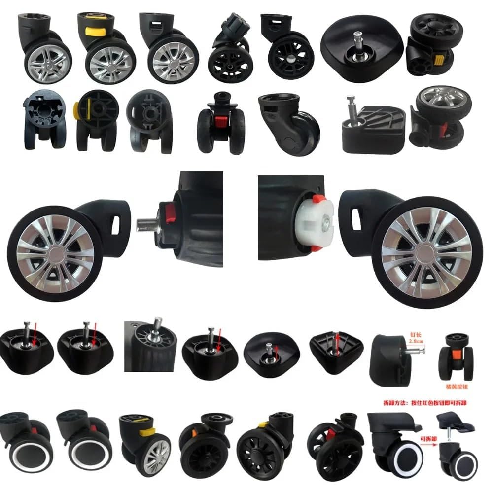 Welt Räder Abnehmbares Steckrad, zerlegbar, abnehmbar, universell (CL20-1Wheel)(Cl061redblack1pcs)
