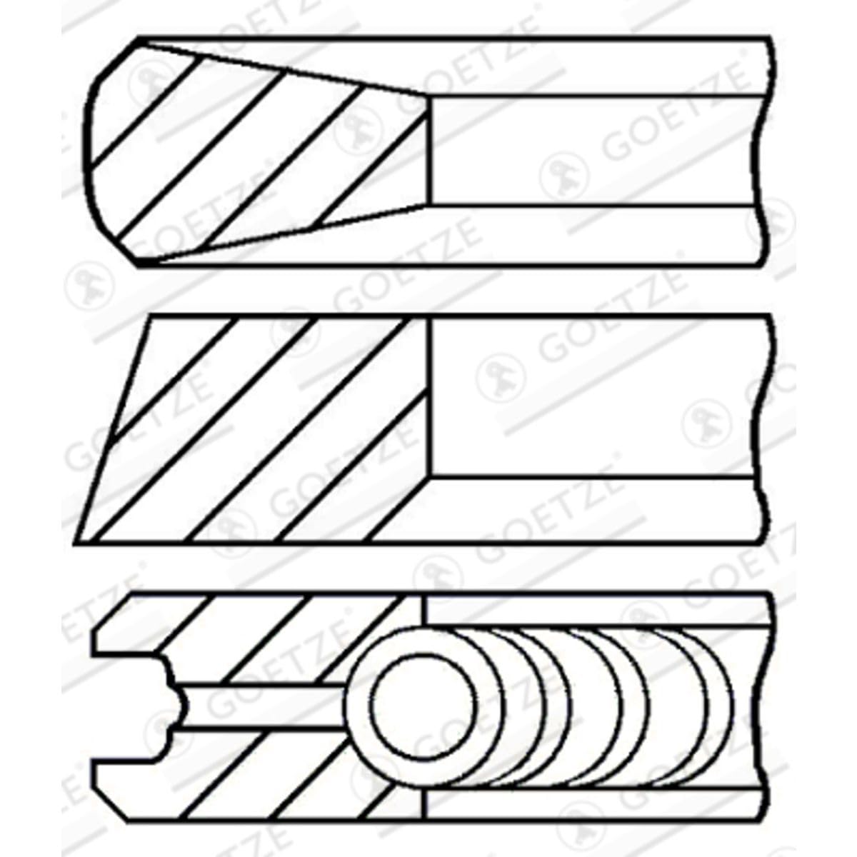 Image secondaire de Goetze Engine 08-135300-00 Jeu de segments de pistons
