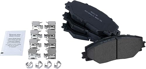 Miniatura 6 de TRQ Kit de pastillas de freno delanteras y traseras y rotores Pastillas de freno Rotor de freno semi-metálico compatible con Toyota RAV4 2006-2018