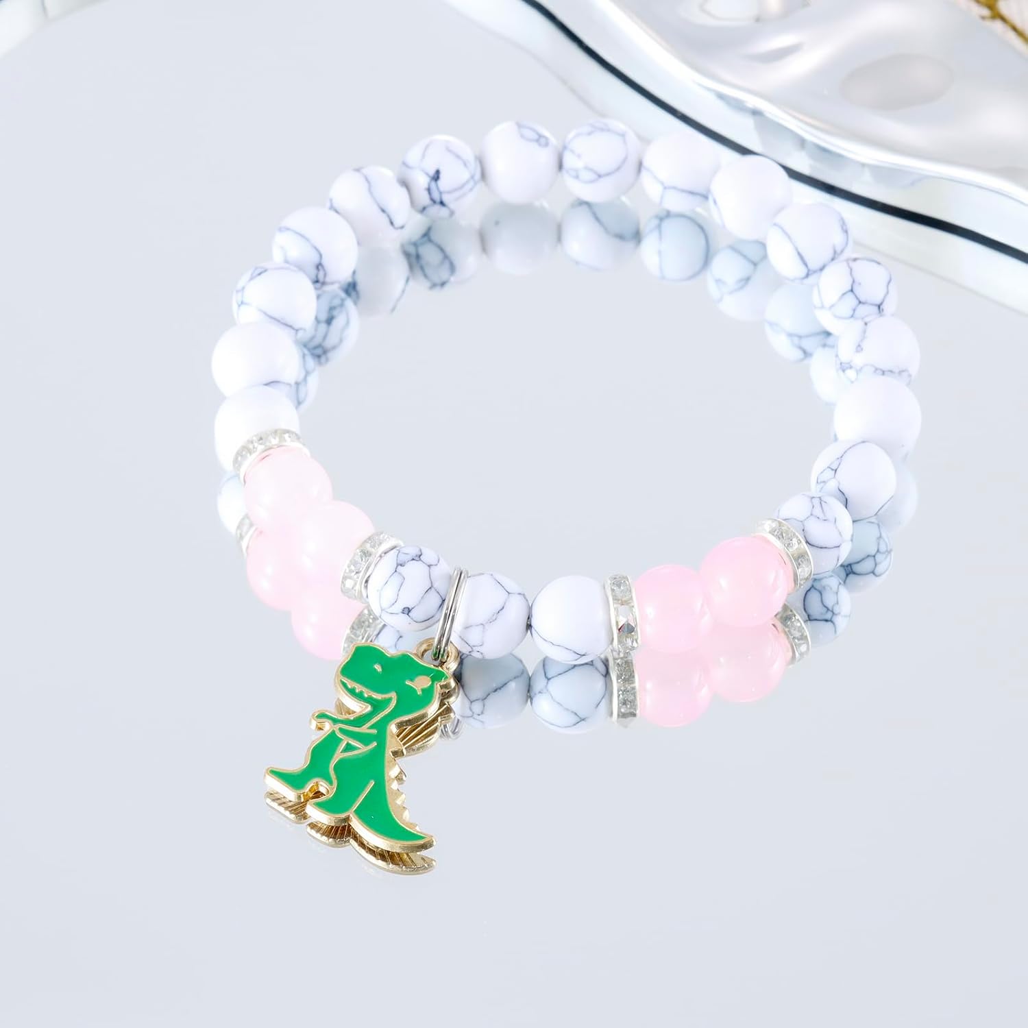 Dinosaur Themed Gifts for Women Adults Dino Lovers Birthday Jewelry Beads Dinosaur Bracelet - Image 4