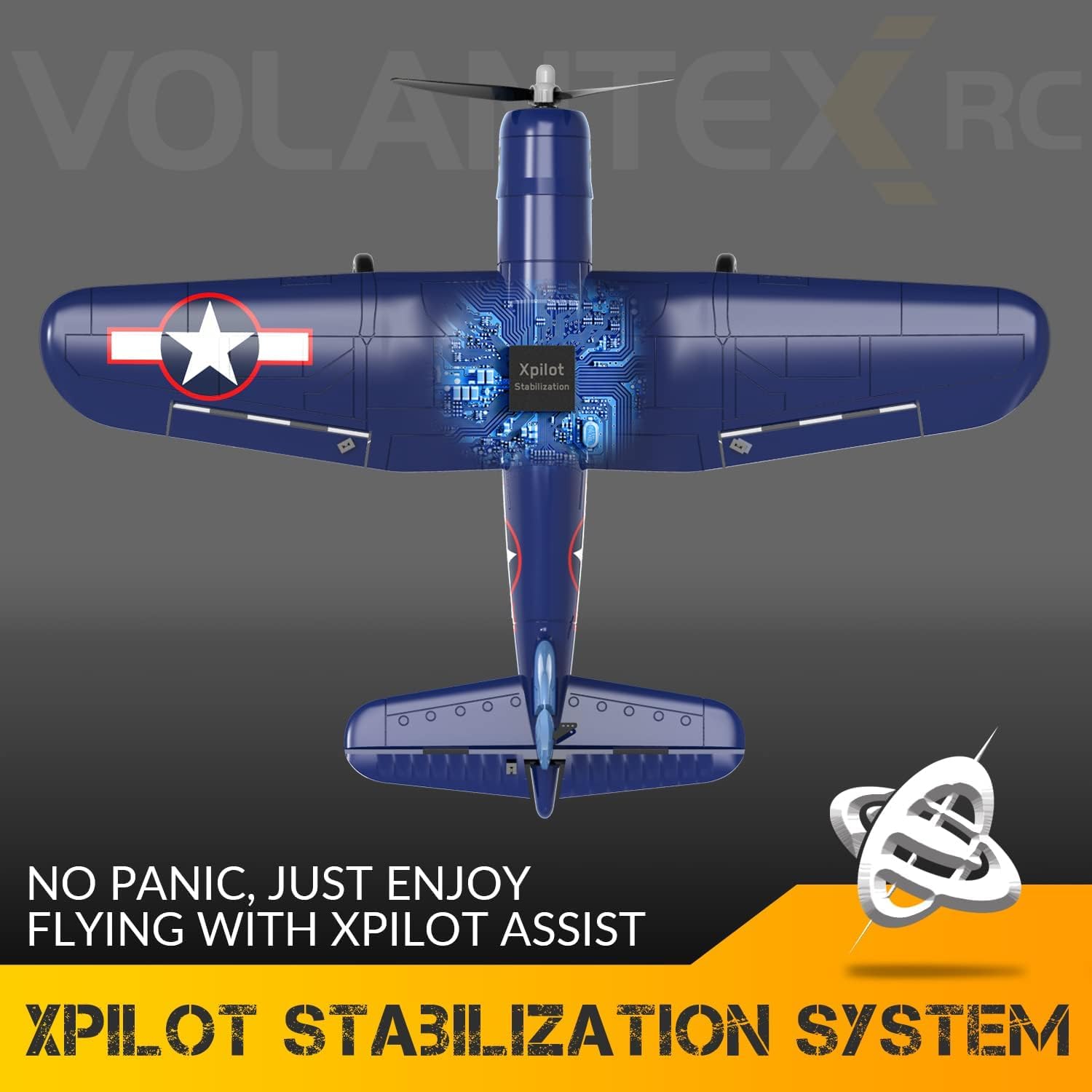 Fremego F4U RC Flugzeug, 2.4Ghz 4CH Jagdflugzeug Corsair Ferngesteuertes Flugzeug Modell Kunstflug Flugzeuge für Anfänger Erwachsene RTF
