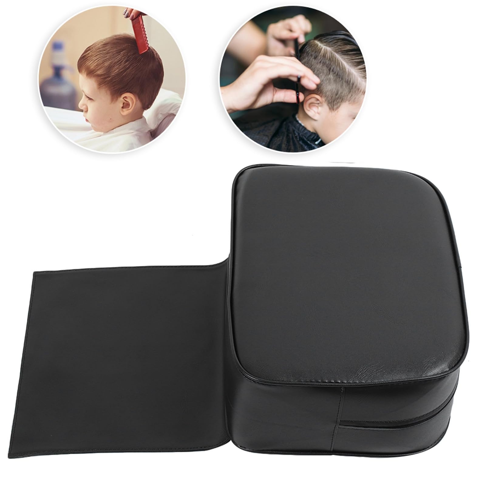 Fabater Poduszka Siedziska Salon Child Booster na Fotel Fryzjerski, Gruba Podkładka do Stylizacji Włosów ze Skóry PU dla Dzieci, Wygodna Poduszka na Krzesło do Strzyżenia Włosów Użytku Domowego SPA