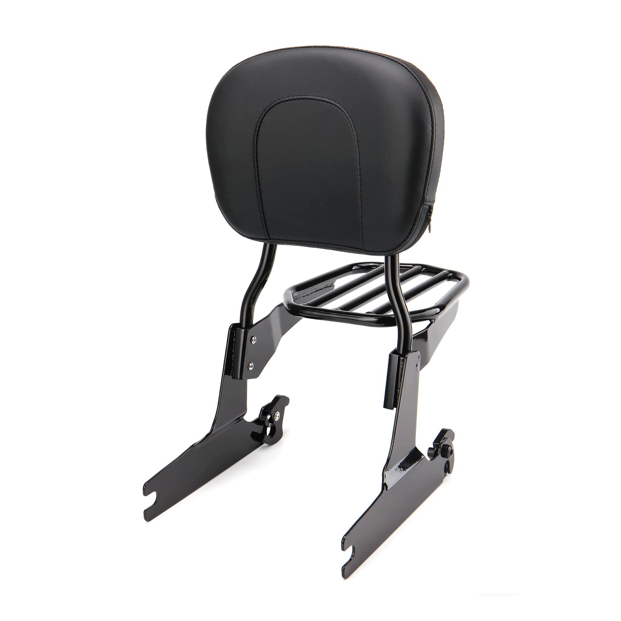 Photo 1 of MoKitDora Softail Sissy Bar Upright with Pad & Luggage Rack Detachable Backrest for 2000-2005 Harley Softail, Black