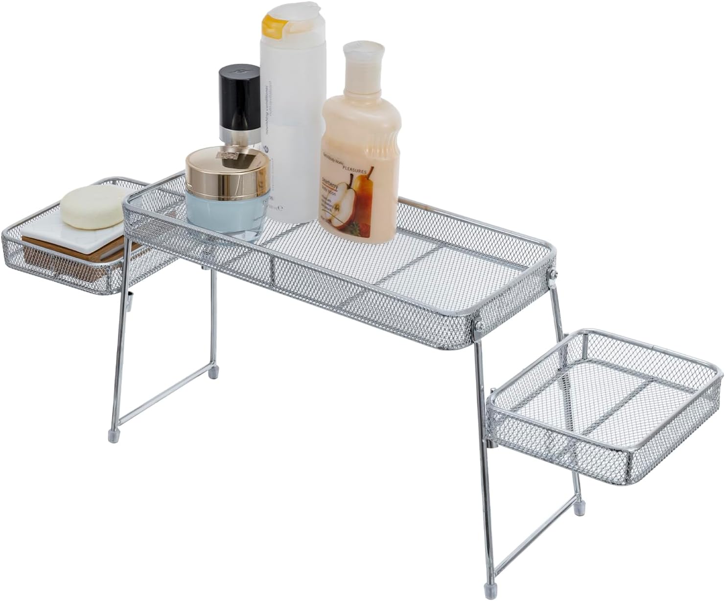 MyGift Chrome Plated Metal Over The Sink Organizer Shelf Rack, 3 Tiered Bathroom or Kitchen Sink Storage Display Caddy