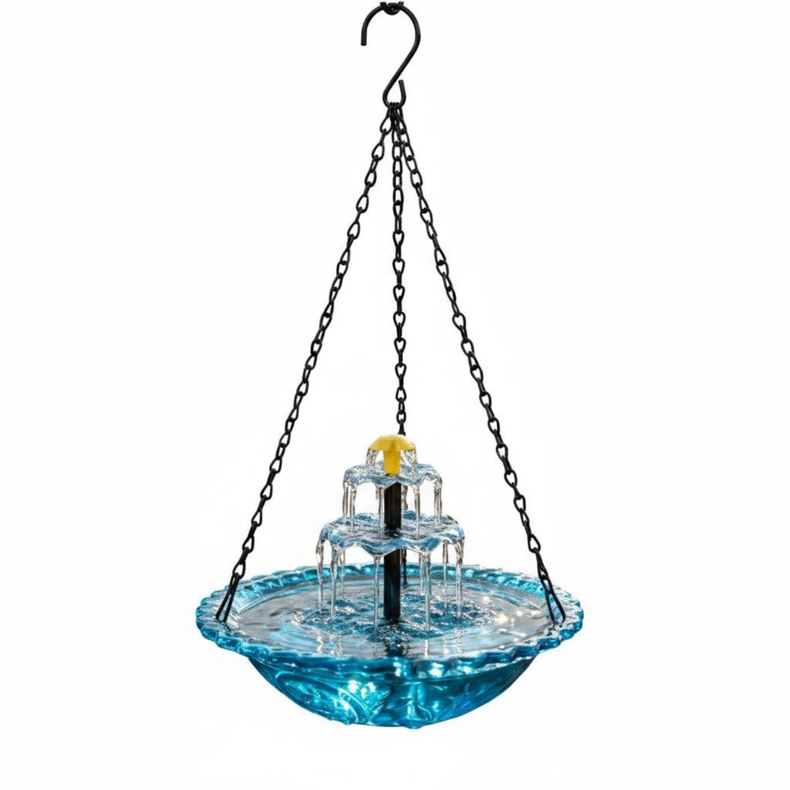 Solar Bird Bath Water Feature Cascading Water Stream Hanging Bird Bath Water Feature No Wiring Garden Decor for Outdoor, Patio Blue|Home & Garden|Yard, Garden & Outdoor Living-image-48