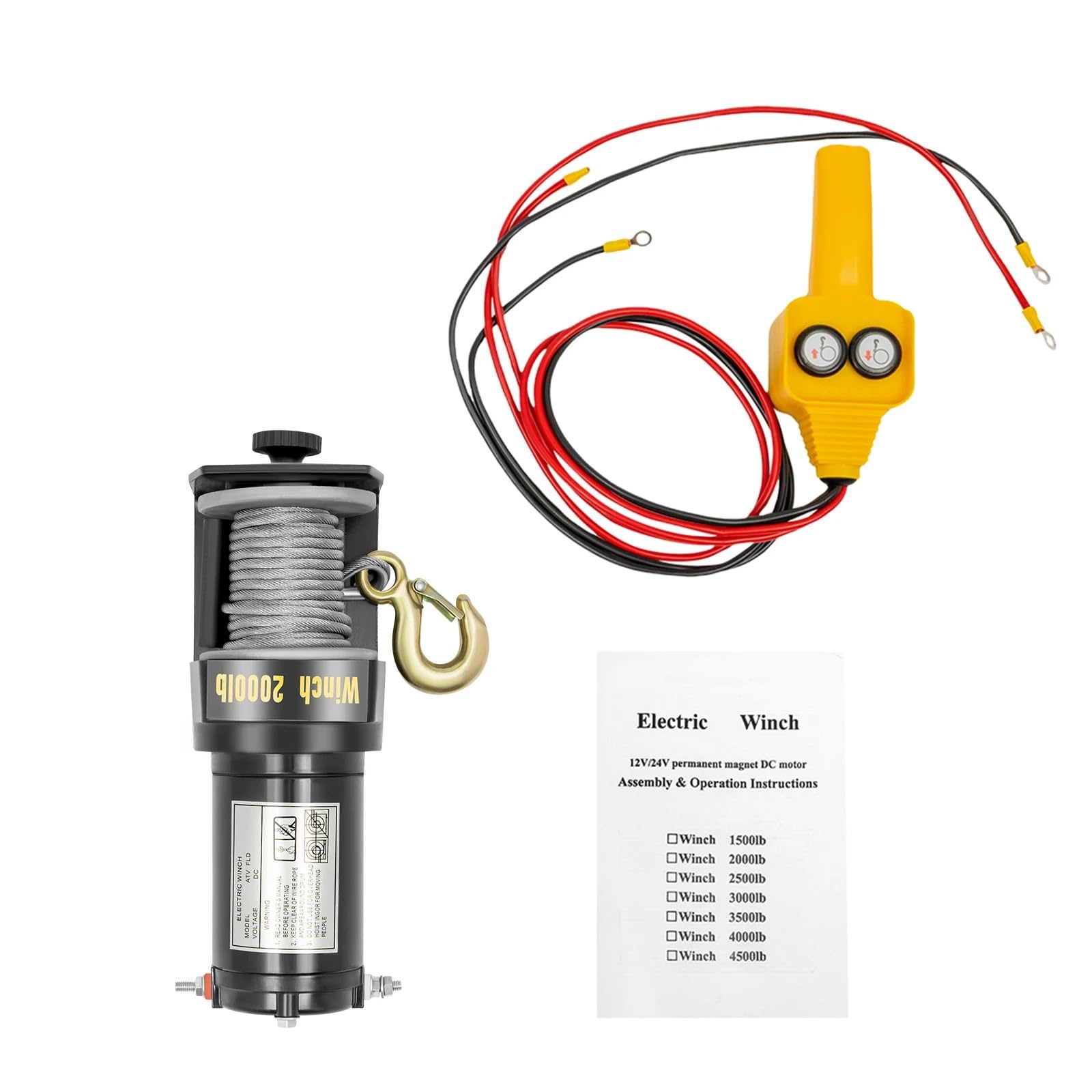 Elektrische Winden Elektrischer Hebezeug Elektrisches Hebegerät, DC12V mit Griffsteuerung, Heben/Ziehen von Stahlseilen