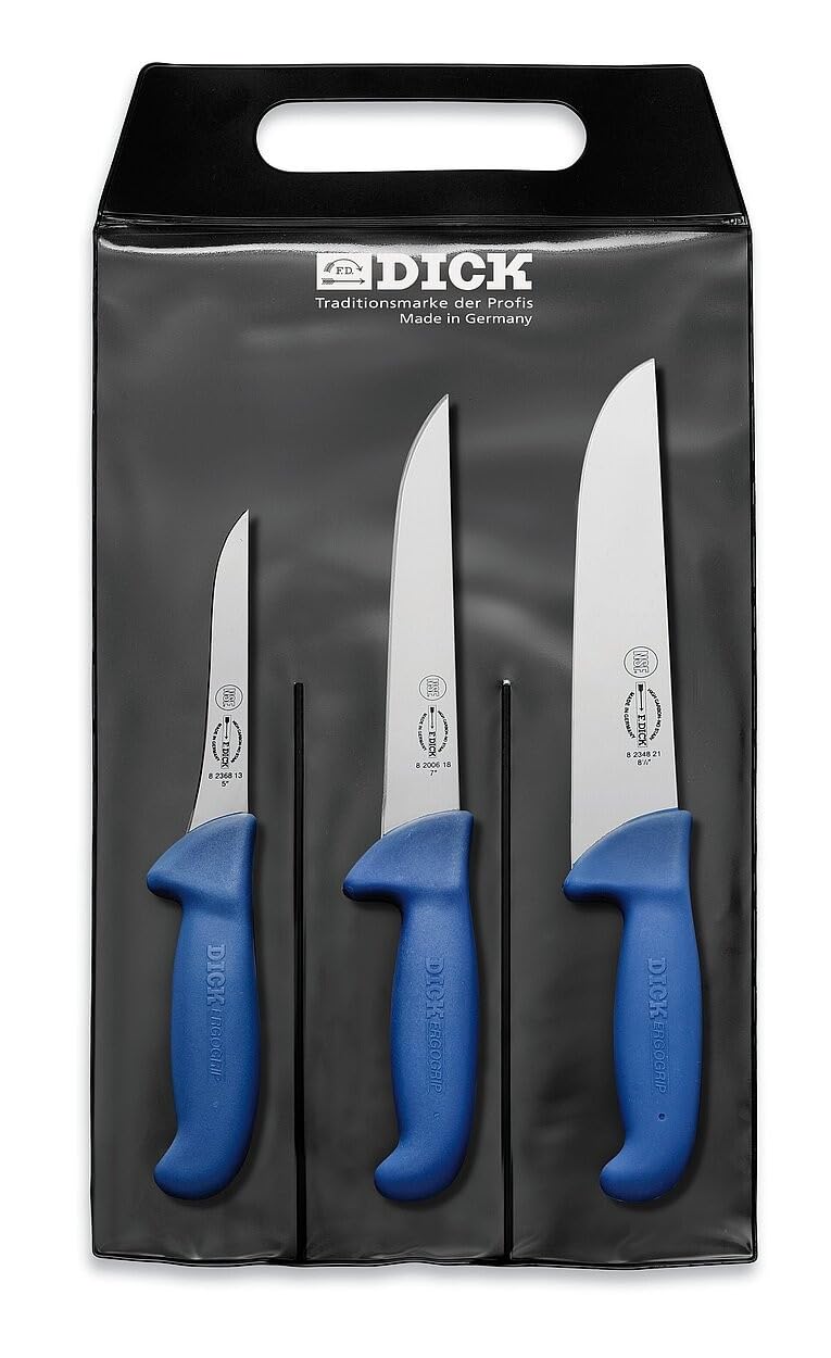 DICK 8255300 3T Ergo Grip - Juego de cuchillos (acero, 48 x 22 x 1,8 cm, 3 unidades)