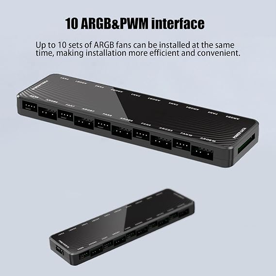 Argb Pwmファンハブ、コンピューターargb Pwmファンスプリッター、コントローラー付きpcファンハブ、argbファンハブスプリッター、pwm