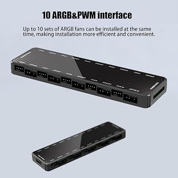 Argb Pwmファンハブ、コンピューターargb Pwmファンスプリッター、コントローラー付きpcファンハブ、argbファンハブスプリッター、pwm