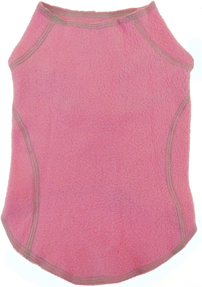 Fleece Sweater Vest, Cool Weather Pullover, Spring and Fall Clothes for Dogs (6500) (M Fits 20-30 LBS, Back 18", Pink)