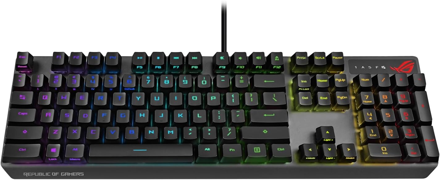 ASUS Mechanical Gaming Keyboard - ROG Strix Scope RX | Red Optical Mechanical Switches | USB 2.0 Passthrough | 2X Wider Ctrl Key for Greater FPS Precision | Aura Sync, Armoury Crate RGB Lighting - Image 6