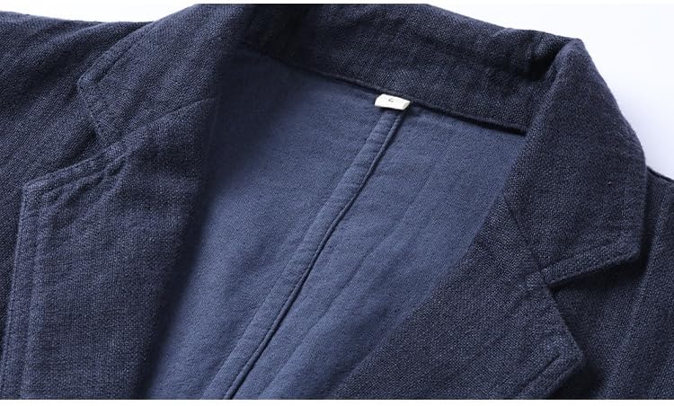 Genérico Chaqueta Americana Hombre, Chaqueta De Lino para Hombre, Blazer, Corte Ajustado, Cuello Vuelto, Chaquetas De Traje De Dos Botones, Abrigos Deportivos Ligeros, Trajes Elegantes De Verano Pa