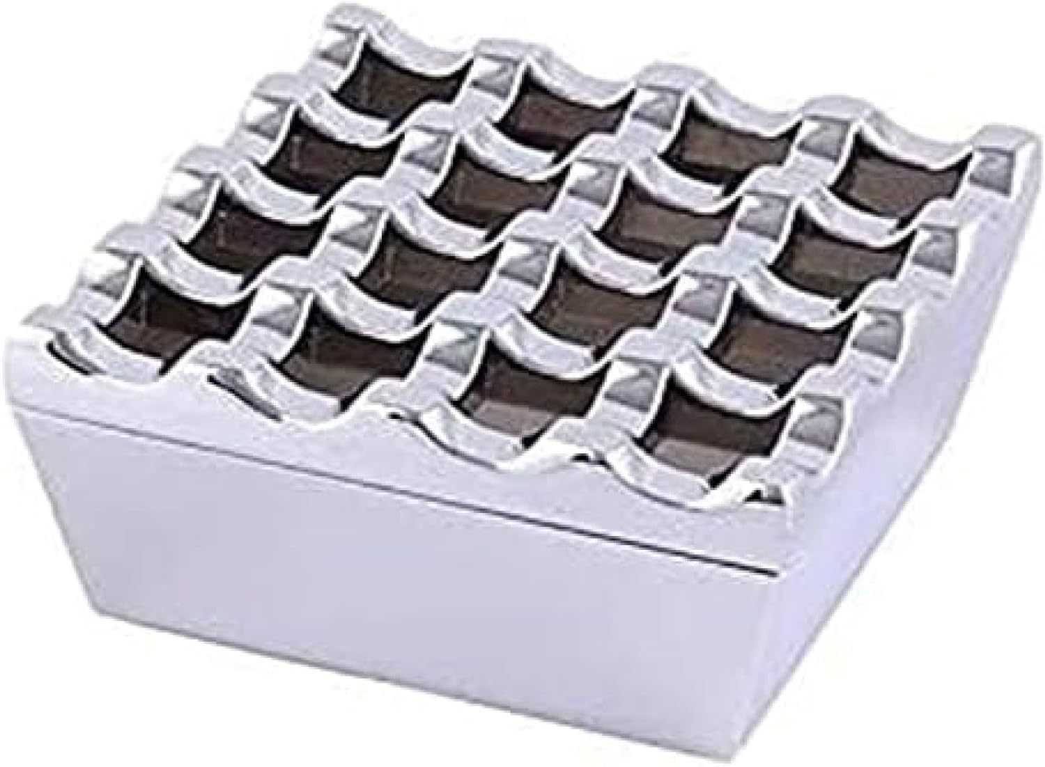 Posacenere Da Esterno Antivento, In Metallo A Doppia Parete Con 16 Fori | Lega Di Cobalto-zinco, Ecologica, Con Un Robusto Design A Slot Per Carte; Unidea Regalo Per Decorare La Scrivania (Chrome)