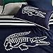 Lacoste Big Croc Comforter Set – 100% Cotton Percale, Reversible Duvet & Pillow Shams, Soft Breathable, Iconic Croc Logo, Navy, Full/Queen